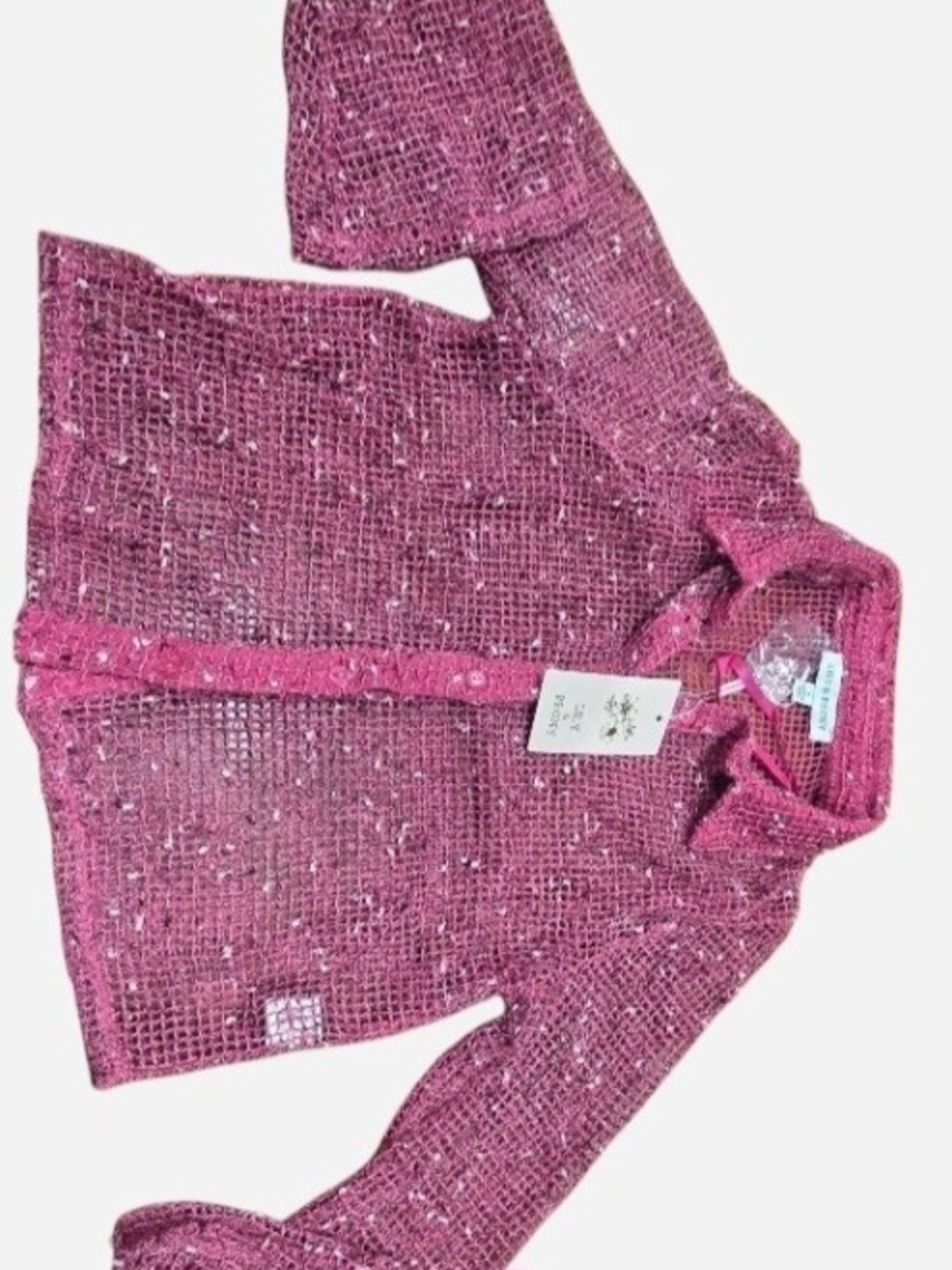 Hot Pink Knit Tweed Two-Piece Mini Set - Picture 5 of 5